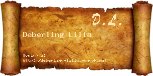 Deberling Lilla névjegykártya